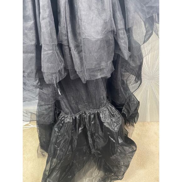 NBD Paula Tiered Tulle Corseted Black Maxi Dress Size XS - Picture 7 of 9